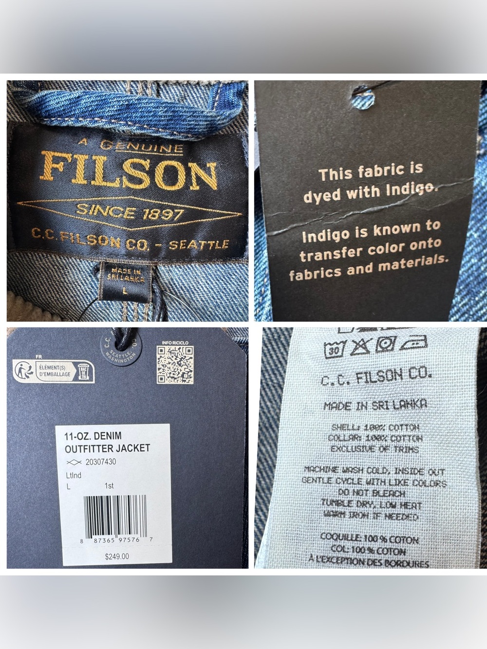 Filson 11-Oz Denim Outfitter In Light Indigo Jacket - Picture 4 of 10